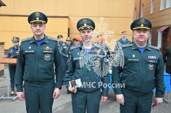 В Академии состоялось торжественное построение ко Дню пожарной охраны