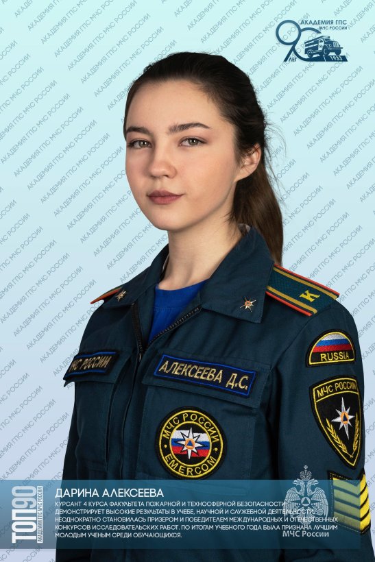 ТРЕТЬЯ ДЕСЯТКА «ТОП-90 ОБУЧАЮЩИХСЯ АКАДЕМИИ ГПС МЧС РОССИИ»