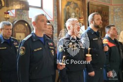 Личный состав Академии принял участие в торжественном молебне к праздникам российских пожарных