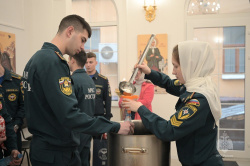 В храме великомученика Георгия Победоносца при Академии совершили чин великого освящения воды